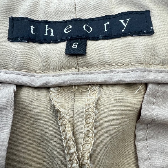 Theory Tan Bermuda Shorts Classic Tailored Design Size 6 - Picture 3 of 5
